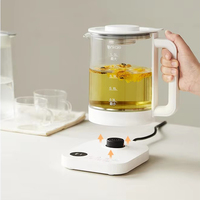 Bouilloire à eau de conception transparente de haute qualité, bouilloire numérique pour la santé, bouilloire en verre avec infuseur à thé/vapeur pour aliments/marmite.