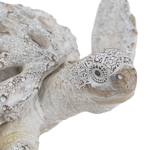 Statue de tortue décorative en polyrésine avec motif de récif corallien blanc 13,2x12,2x3,9 pouces Ornement de jardin - Product Image 6