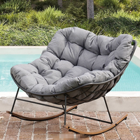 Fauteuil à bascule moderne en métal STG pour jardin et terrasse, style européen et américain, portable et léger, idéal pour villa