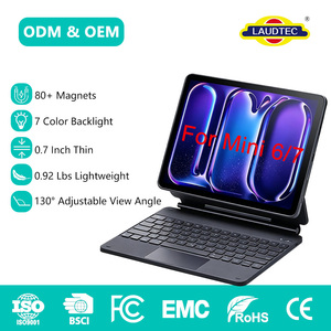 เคสคีย์บอร์ด Laudtec สำหรับ <span class=keywords><strong>iPad</strong></span> <span class=keywords><strong>Mini</strong></span> <span class=keywords><strong>6</strong></span>, ขาตั้งแม่เหล็กพร้อมทัชแพด, รองรับ<span class=keywords><strong>รู</strong></span>ปแบบ US/UK/IT/BR, รองรับการปรับแต่งแบบ OEM/ODM - Product Image 1