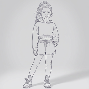 Set Felpa con Cappuccio e Pantaloncini per Ragazze: Felpa Corta Viola Lavanda con Pantaloncini Abbinati, Completo <span class=keywords><strong>Sportivo</strong></span> e Casual in Due Pezzi per Bambine - Product Image 3