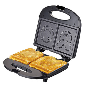 Plancha Eléctrica con Diseño de Cara Sonriente, Calentamiento de Doble Cara, para Tostar y Hacer Sándwiches, 110V 220V, Antiadherente con Revestimiento de PTFE - Product Image 2