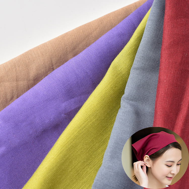 high quality custom design rayon linen fabric for headscarf triangle scarf