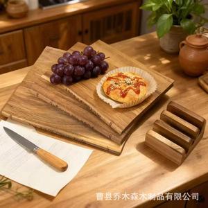 Juego de Tablas de Cortar de Madera de Acacia con Base de 27 cm, 24 cm y 21 cm, Multifuncional para Uso en la Cocina - Product Image 3
