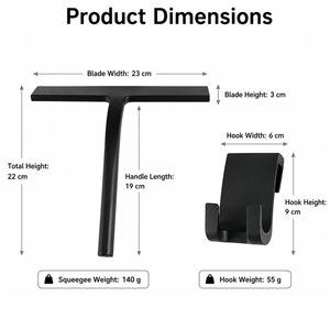 ที่ปัดน้ำฝนซิลิโคนพร้อมตะขอสำหรับห้องน้ำ - Product Image 2