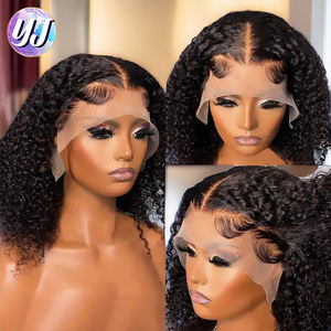 Perruque courte bouclée afro kinky bon marché sans colle, perruque en dentelle frontale en cheveux humains pour femmes noires, perruque en dentelle frontale 360 HD en cheveux humains - Product Image 2