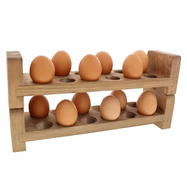 高い再購入率木製卵ホルダーセットキッチンで使用可能卵ホルダー木材とカウンター木製卵トレイ