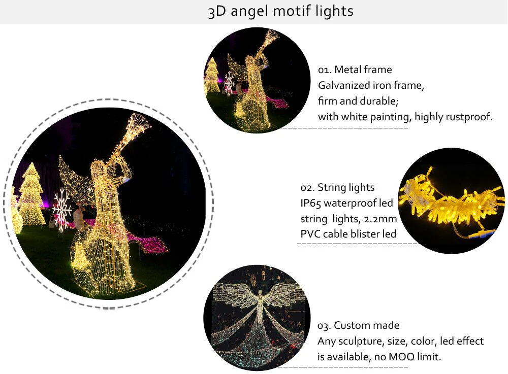 Christmas Decoration Outdoor Lighted Christmas Angels Garden Decoration Angel Wings Light Custom Led Neon