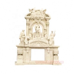 Eleganti <span class=keywords><strong>statue</strong></span> <span class=keywords><strong>in</strong></span> <span class=keywords><strong>marmo</strong></span> per interni Hotel soggiorno arredamento caminetti a due piani mensola del camino - Product Image 6