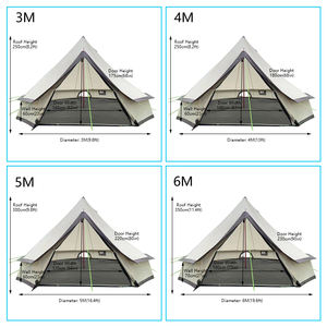 Vente en gros de tentes Zelt 3M 4M 5M 6M en Oxford, résistantes au vent, pour le camping et la randonnée, tentes de luxe de type pyramide indienne, yurt, <span class=keywords><strong>tipi</strong></span>, glamping - Product Image 2