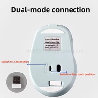 Mouse Nirkabel Dual Mode 2.4G Bluetooth Isi Ulang, Senyap, Ergonomis untuk Komputer, Kantor, dan Gaming