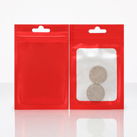 Sac en papier d'aluminium ZipLock auto-scellant en plastique PE Sacs en plastique Mylar à fermeture éclair de 0.16mm, Pochette bleue, dorée, rouge, noire Fenêtre givrée