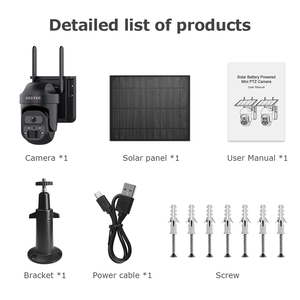 Baja potencia barato 3Mp WiFi al aire libre Solar PTZ Cámara hogar Cctv Ip seguridad Solar Cámara CCTV seguridad 3K Mini Wifi Cámara Solar - Product Image 6