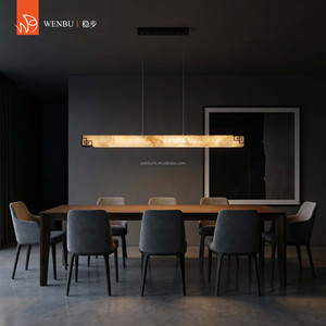 Linear Spanish alabaster Pendant Lamp for dining room hotel villa <b>bar</b> island - Product Image 3