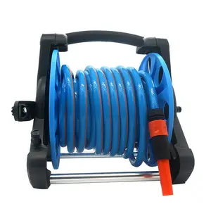 Wholesale Plastic Garden Hose Cart Wheel Hold Stand with PVC Water Pipe Reel and Spray Nozzle Gun