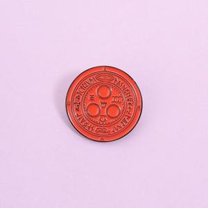 Broche en alliage de zinc avec symbole <span class=keywords><strong>du</strong></span> <span class=keywords><strong>soleil</strong></span> Halo en émail, thème jeu d'horreur gothique, organisation culte, ordre, badge de revers, bijou, cadeau - Product Image 1