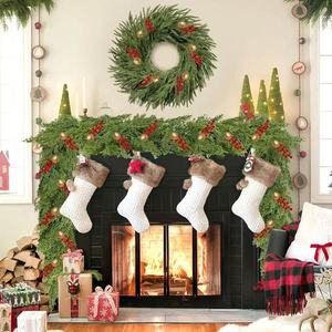 Guirnalda Artificial de Ciprés con Hojas de Ciprés y Ramas de Pino, Decoración Navideña para Interiores/Exteriores - Product Image 2