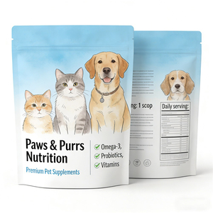 Sachet d'emballage personnalisé pour aliments pour animaux de compagnie, pochette refermable à fermeture éclair, résistante à l'humidité, pour friandises pour chiens et nourriture pour chats - Product Image 4