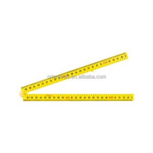 Règle pliante en plastique jaune à bords biseautés de 1 m, <span class=keywords><strong>4</strong></span> sections - Product Image 3