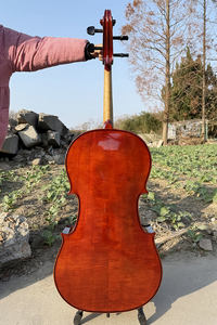 <span class=keywords><strong>Violonchelo</strong></span> HC035 de Arce Flameado Barnizado a Mano en Rojo Marrón Brillante de la Marca Sinomusik - Product Image 3