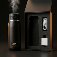 Bouilloire Électrique Portable Noire Mate 16000 mAh, Charge Rapide 36W, Coffret Cadeau, 3 Emplacements Intégrés, Acier 316, Chauffe-Eau en 100 Secondes