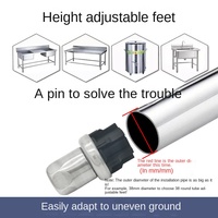 Pieds de niveau réglables en acier inoxydable à demi-balle Coussin de pied en métal industriel pour meubles armoires de cuisine tables chaises de salle à manger