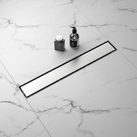 Drain de douche linéaire moderne multifonctionnel en acier inoxydable 304 avec couvercle de drain, insert de carrelage, drain de sol long, siphon d'étanchéité à l'eau