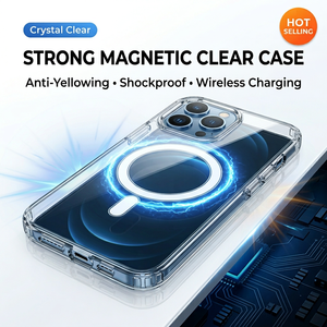 <span class=keywords><strong>Coque</strong></span> de téléphone magnétique transparente anti-jaunissement pour <span class=keywords><strong>iPhone</strong></span> 17 16 15 <span class=keywords><strong>Pro</strong></span> <span class=keywords><strong>Max</strong></span>, antichoc, compatible avec la charge sans fil, en TPU+PC - Product Image 5