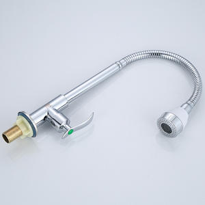 Robinet de cuisine Chenlu à poignée unique, flexible, à montage sur plan, avec cartouche céramique, débit d'eau de 2,0 à 2,9 gal/min - Product Image 5