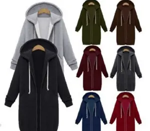 Hot Sale Women Long Hoodie Dress Blank Loose Over sized Hoodie Top Quality Winter Wear women's hoodies