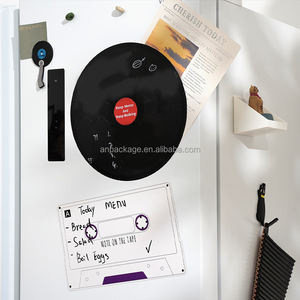 Bloc-notes magnétique vintage pour réfrigérateur, diamètre 30 cm, adhésif effaçable, ruban décoratif, tableau d'affichage pour messages, noir - Product Image 6