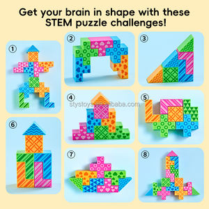 Bloques <span class=keywords><strong>de</strong></span> Construcción con Patrones 3D, Juguetes <span class=keywords><strong>de</strong></span> Geometría, Juguetes Educativos Tempranos para Niños, Juguetes <span class=keywords><strong>de</strong></span> Construcción Montessori - Product Image 4