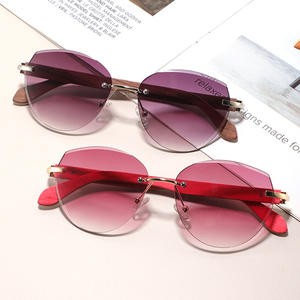 Lunettes de soleil sans monture Relaxey, verres PC UV400, monture métallique, mode féminine, protection solaire, voyage, conduite, légères, Wenzhou - Product Image 1