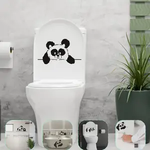 Yiyao Amazon mignon doux Panda sticker mural salle de bain mur fond embellissement décoration étanche toilette couvercle autocollant