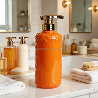 Nouvelle Arrivée Bouteille Vide Unique pour Shampooing et Soins Corporels 500ml avec Motif Floral en Relief – Emballage Cosmétique