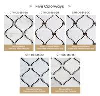 Mosaïque Arabesque en marbre blanc Centurymosaic, découpe au jet d'eau, pierre naturelle, pour mur et sol, mosaïque personnalisée pour cuisine et salle de bain