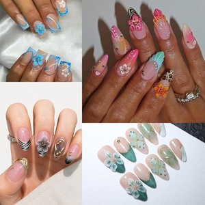 <span class=keywords><strong>Uñas</strong></span> postizas acrílicas de diseño francés de marca privada para salón, tipo ataúd/bailarina, a granel, hechas a mano, a presión, OEM - Product Image 6