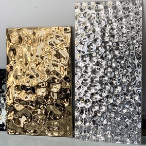 แผ่นสแตนเลสเกรดพรีเมียม ลายคลื่นน้ำตกแต่ง รุ่น Sus 304l 316 904l ผิวซาตินสีทองขัดเงา 2b สำหรับประตูลิฟต์ - Product Image 5