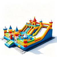 Château gonflable de haute qualité en PVC durable, certifié CE, avec toboggan, blocs de construction gonflables portables pour les fêtes d'enfants