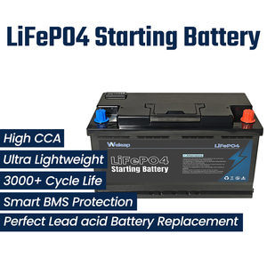 Bateria de Partida 12V 100Ah LiFePO4 para Carro, à Prova de Vibração e Zero Manutenção, Baixa Auto-Descarga, 1200CCA - Product Image 1