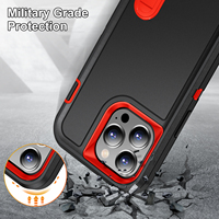 Coque de protection robuste 3-en-1 pour iPhone 18 Pro Max 17 Air 16 15 14 13 12 11 – Cadre en plastique rigide et support arrière en TPU