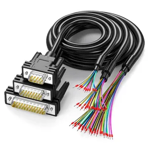 RS232 Serial Extension Cable DB 9/15/25/23/26/37/ 44/50/62/78/104pin Serial Cable with Bare Wire End Cable