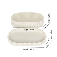 Plateau de rangement épais pour cuisine et salle de bain, tapis de comptoir incassable, anti-chute, série à rayures verticales, boîtes de rangement empilables