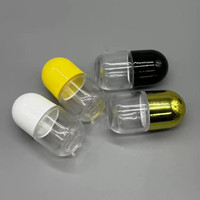 Flacon vide transparent de 50 ml rond pour cosmétiques, déodorant, parfum, huile essentielle, en verre avec bille roulante en plastique