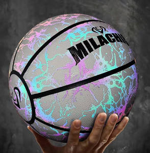 La maggior parte delle tendenze incandescente <span class=keywords><strong>Basket</strong></span> palla <span class=keywords><strong>da</strong></span> <span class=keywords><strong>Basket</strong></span> riflettente su misura in pelle PU taglia Standard 7 Ball <span class=keywords><strong>Basket</strong></span> per l'allenamento - Product Image 1