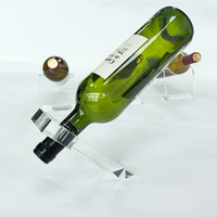 Porte-bouteille de vin en acrylique transparent en cristal Support durable pour bouteilles de 750ml Organisateur de réfrigérateur de comptoir peu encombrant fabriqué à la main