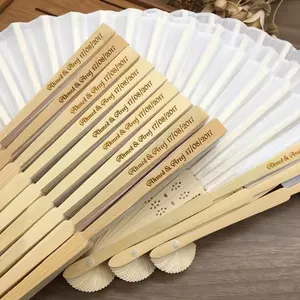 Personalized Wood Folding Hand Fans Wedding Wholesale For Women