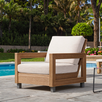 Canapé et fauteuil de jardin COSTA en teck moderne - Meubles rotatifs en bois massif de haute qualité et durables