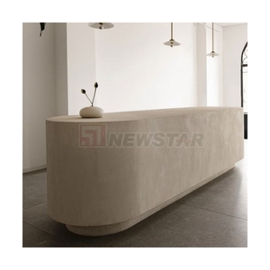 Modern Style Natural Grey Marble Commercial Furniture Reception <b>Desk</b> Front Table with <b>Cabinet</b> - Product Image 2