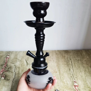 Juego de narguile de viaje de acero inoxidable de lujo más vendido, botella de vidrio individual, cuenco de cerámica Shisha árabe pequeño, accesorios de tubería - Product Image 1